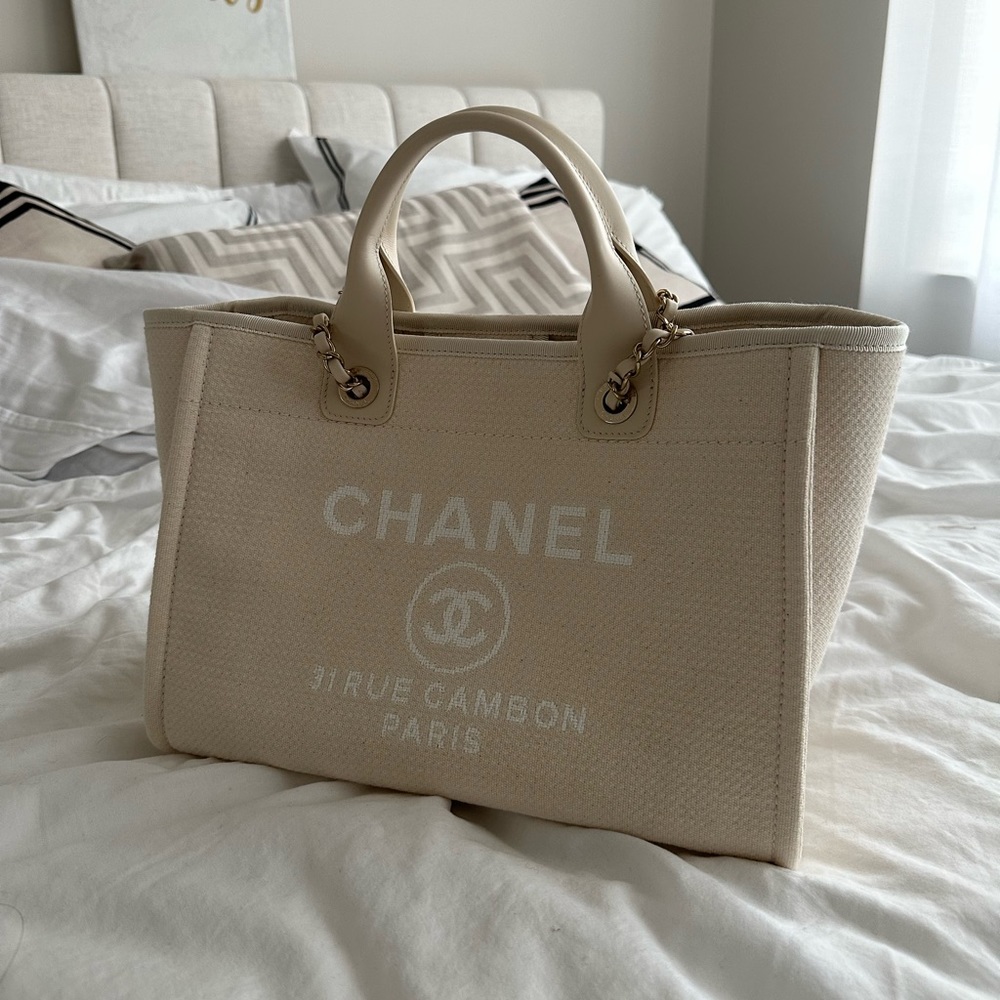 Chanel Beige Deauville Tote - small size - BRAND NEW PRISTINE condition!